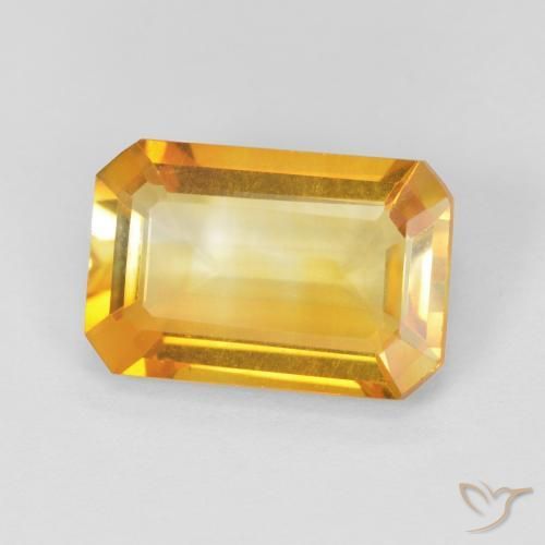 Citrino Dourado Natural 3.37ct, Corte Octógono / Esmeralda, VVS