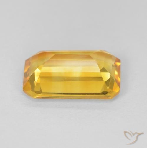 Citrino Dourado Natural 3.37ct, Corte Octógono / Esmeralda, VVS