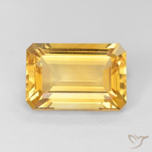 4.10ct Natural ouro brilhante Citrino, Corte Esmeralda, VVS