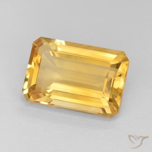Citrino ouro brilhante Natural 4.10ct, Corte Octógono / Esmeralda, VVS