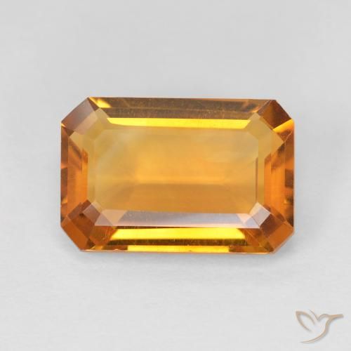 3.50ct Natural Ouro Citrino, Corte Esmeralda, VVS