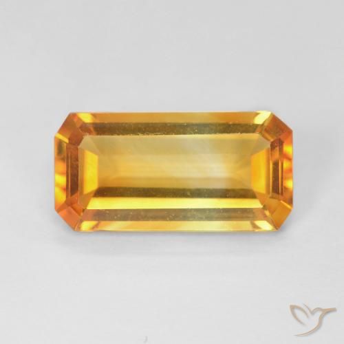 3.41ct Natural Ouro Citrino, Corte Esmeralda, VVS