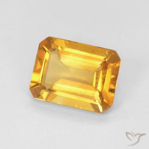Citrino Laranja Dourado Profundo Natural 1.25ct, Corte Octógono / Esmeralda, VS