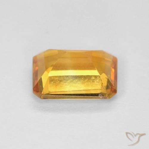 Citrino Laranja Dourado Profundo Natural 1.25ct, Corte Octógono / Esmeralda, VS