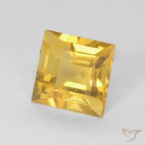 Citrino Dourado médio Natural 0.90ct, Quadrado, VS