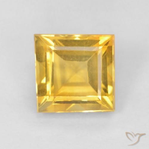 0.94ct Natural ouro médio Citrino, Quadrado, VS