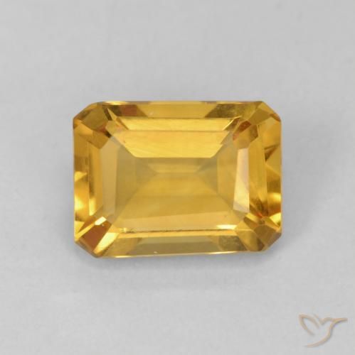 1.31ct Natural ouro médio Citrino, Corte Esmeralda, VVS
