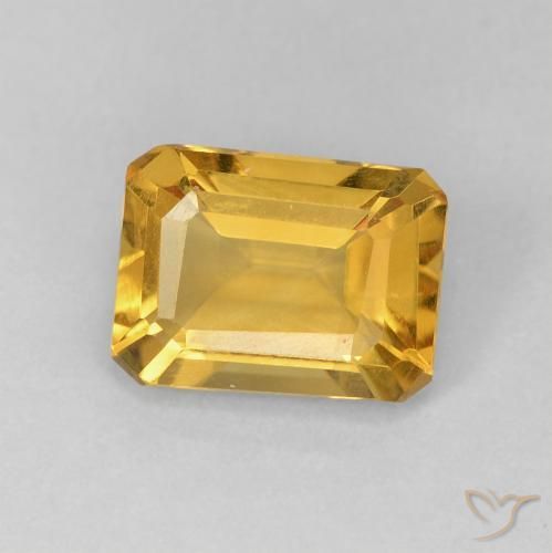 Citrino ouro médio Natural 1.31ct, Corte Octógono / Esmeralda, VVS