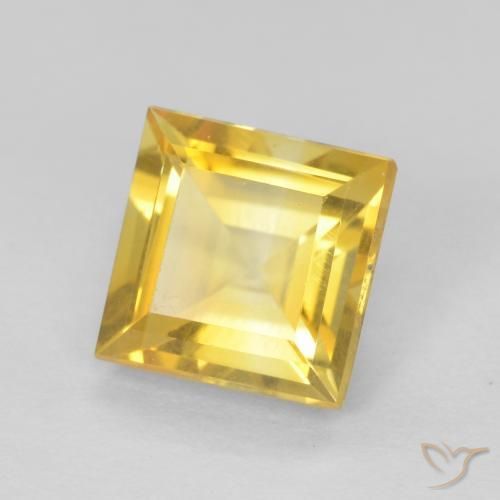 Citrino Dourado Natural 1.02ct, Quadrado, VS