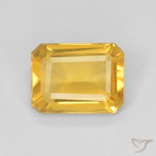 1.05ct Natural ouro médio Citrino, Corte Esmeralda, VS