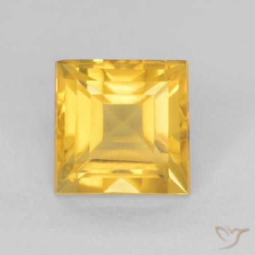 1.24ct Natural ouro médio Citrino, Quadrado, VS