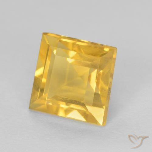 Citrino ouro médio Natural 1.24ct, Quadrado, VS