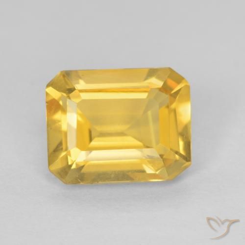 1.25ct Natural ouro médio Citrino, Corte Esmeralda, VVS-VS