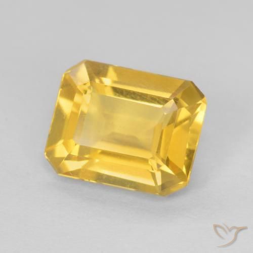 Citrino ouro médio Natural 1.25ct, Corte Octógono / Esmeralda, VVS-VS