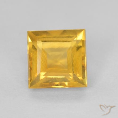 0.98ct Natural Laranja Dourada Citrino, Quadrado, VS