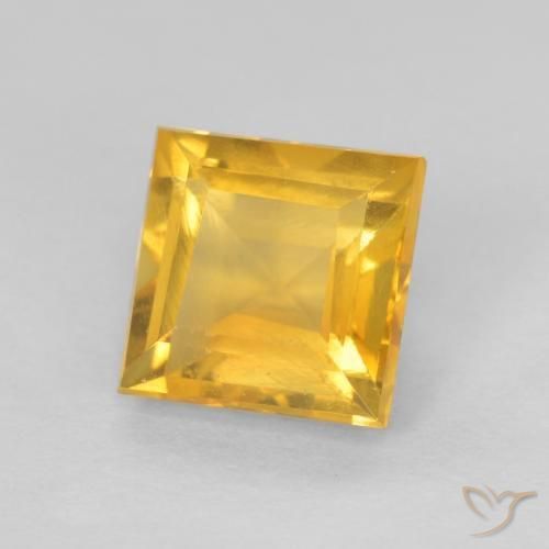 Citrino Laranja Dourada Natural 0.98ct, Quadrado, VS
