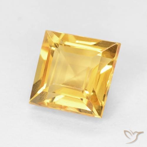 Citrino ouro médio Natural 1.16ct, Quadrado, VVS