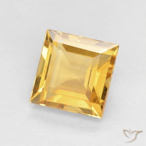 Citrino ouro médio Natural 1.07ct, Quadrado, VVS