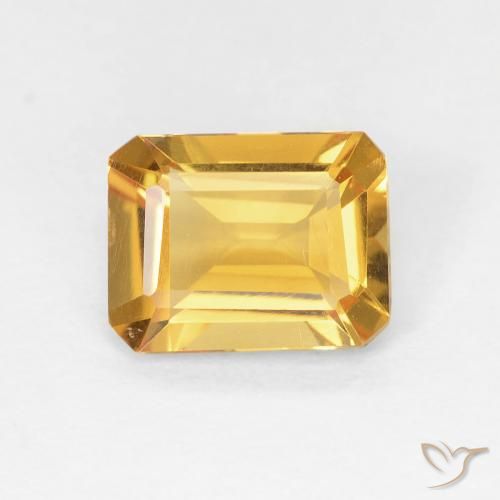 1.23ct Natural ouro médio Citrino, Corte Esmeralda, VVS