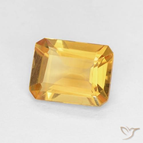Citrino ouro médio Natural 1.23ct, Corte Octógono / Esmeralda, VVS