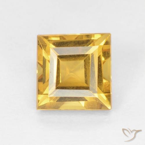 1.14ct Natural ouro médio Citrino, Quadrado, VVS