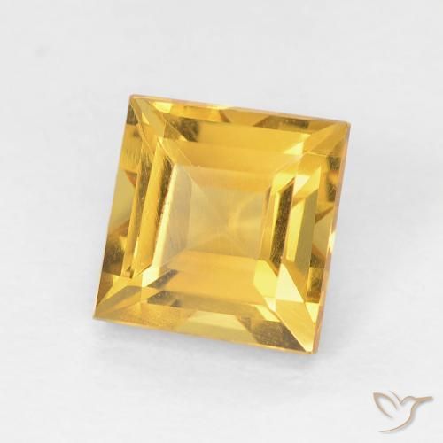 Citrino ouro médio Natural 1.14ct, Quadrado, VVS