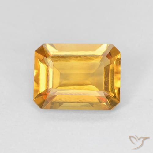 1.33ct Natural Laranja Dourada Citrino, Corte Esmeralda, VVS