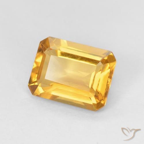 Citrino Laranja Dourada Natural 1.33ct, Corte Octógono / Esmeralda, VVS