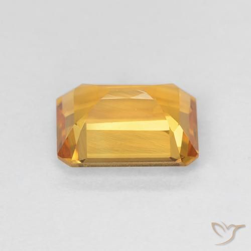 Citrino Laranja Dourada Natural 1.33ct, Corte Octógono / Esmeralda, VVS