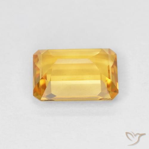 Citrino ouro brilhante Natural 1.24ct, Corte Octógono / Esmeralda, VVS