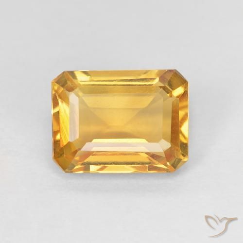 1.37ct Natural Laranja Dourada Citrino, Corte Esmeralda, VVS