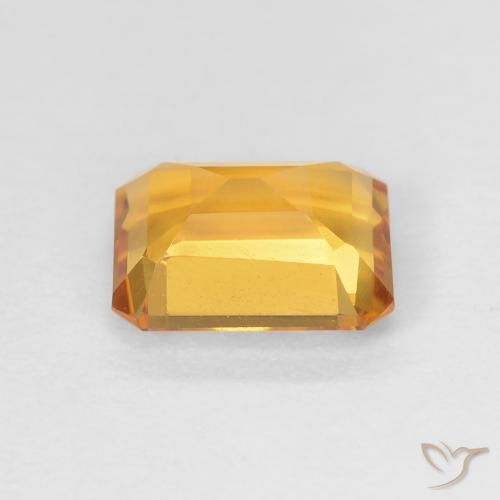 Citrino Laranja Dourada Natural 1.37ct, Corte Octógono / Esmeralda, VVS