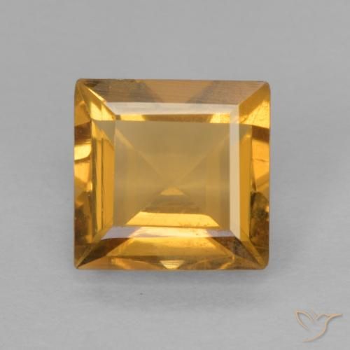0.90ct Natural Laranja Dourado Profundo Citrino, Quadrado, VVS-VS