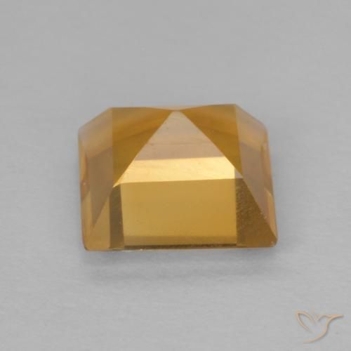 Citrino Laranja Dourado Profundo Natural 0.90ct, Quadrado, VVS-VS