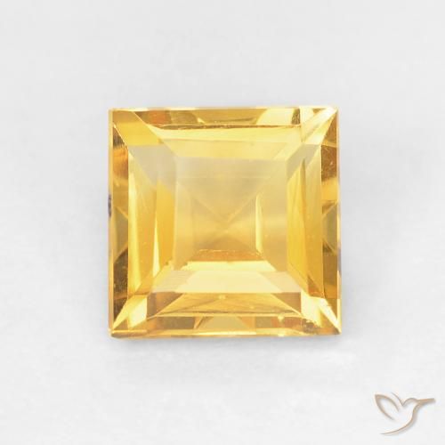 0.93ct Natural Laranja Dourada Citrino, Quadrado, VVS-VS
