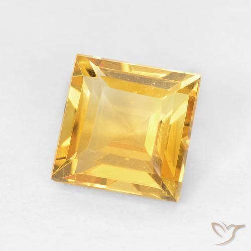 Citrino Laranja Dourada Natural 0.93ct, Quadrado, VVS-VS