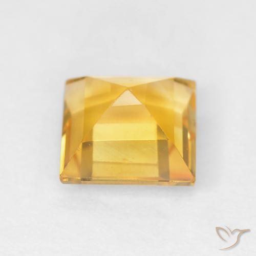 Citrino Laranja Dourada Natural 0.93ct, Quadrado, VVS-VS