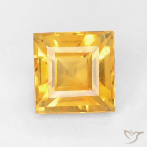 1.17ct Natural Laranja Dourada Citrino, Quadrado, VVS-VS