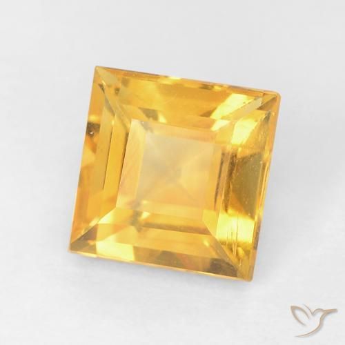 Citrino Laranja Dourada Natural 1.17ct, Quadrado, VVS-VS