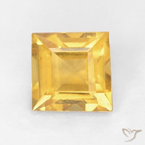 1.06ct Natural Laranja Dourada Citrino, Quadrado, VVS-VS
