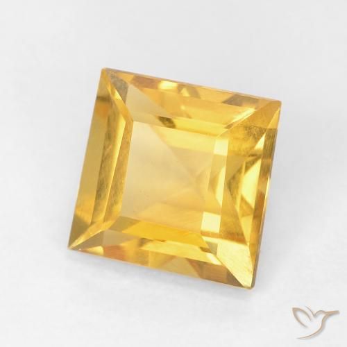 Citrino Laranja Dourada Natural 1.06ct, Quadrado, VVS-VS