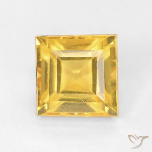 1.10ct Natural Dourado médio Citrino, Quadrado, VVS-VS