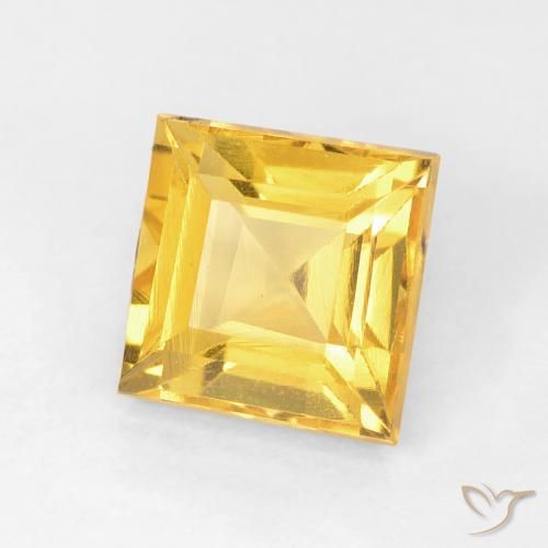 Citrino Dourado médio Natural 1.10ct, Quadrado, VVS-VS