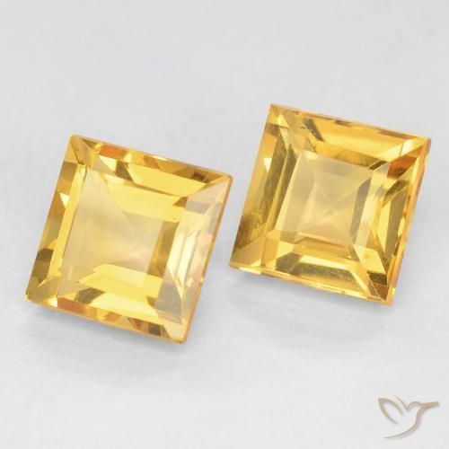Pedras preciosas de Citrino ouro médio natural de 2.34 ct, Quadrado, VVS-VS