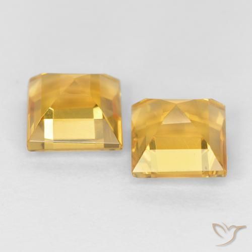 Pedras preciosas de Citrino ouro médio natural de 2.34 ct, Quadrado, VVS-VS