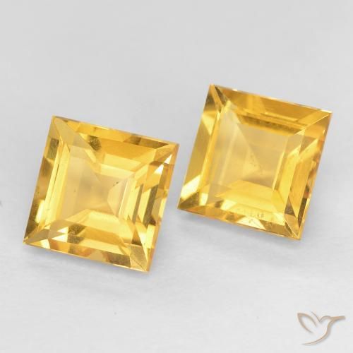 Pedras preciosas de Citrino ouro médio natural de 2.15 ct, Quadrado, VS