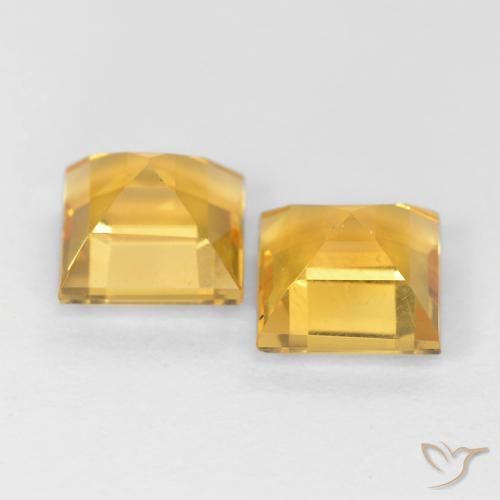 Pedras preciosas de Citrino ouro médio natural de 2.15 ct, Quadrado, VS