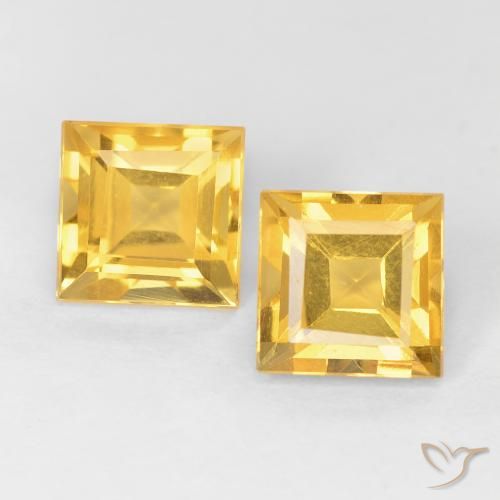 2.20ctw Natural ouro brilhante Citrino, Quadrado, VVS-VS