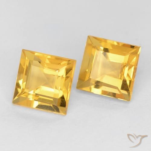 Pedras preciosas de Citrino ouro brilhante natural de 2.20 ct, Quadrado, VVS-VS