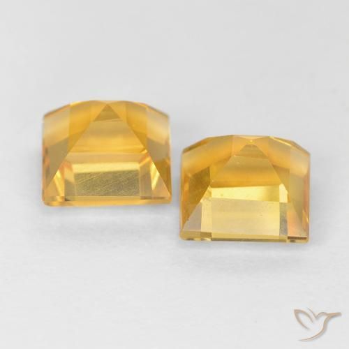 Pedras preciosas de Citrino ouro brilhante natural de 2.20 ct, Quadrado, VVS-VS